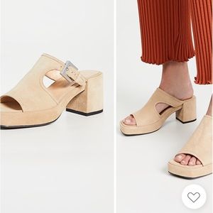 By Far Melba Nude Platform Mules
